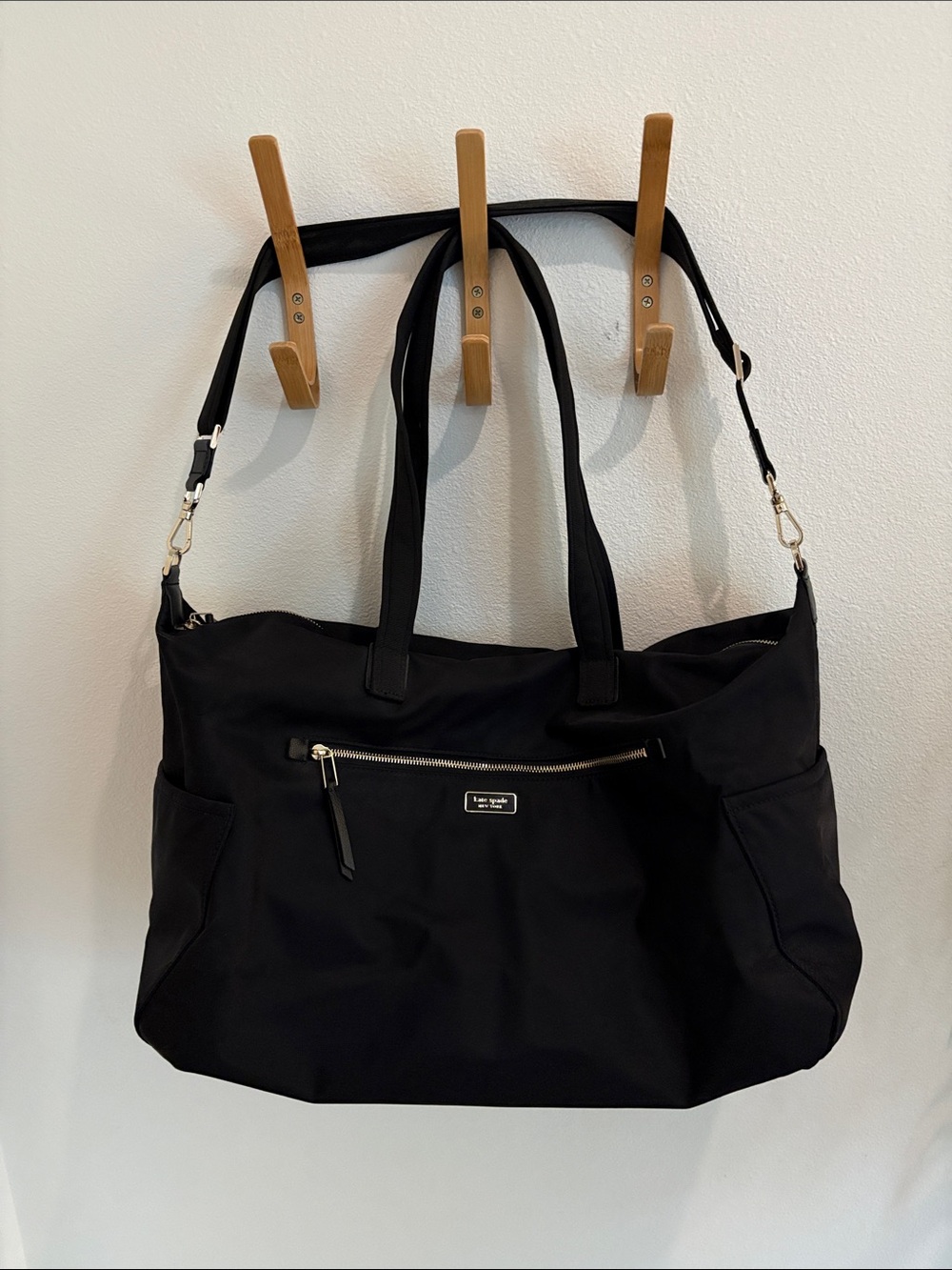 kate spade Black Nylon Weekender